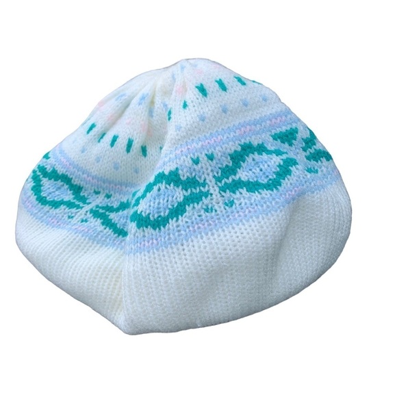 Vintage Beret Style Toboggan Cap Winter Hat Knit 80s 90s - Picture 2 of 4